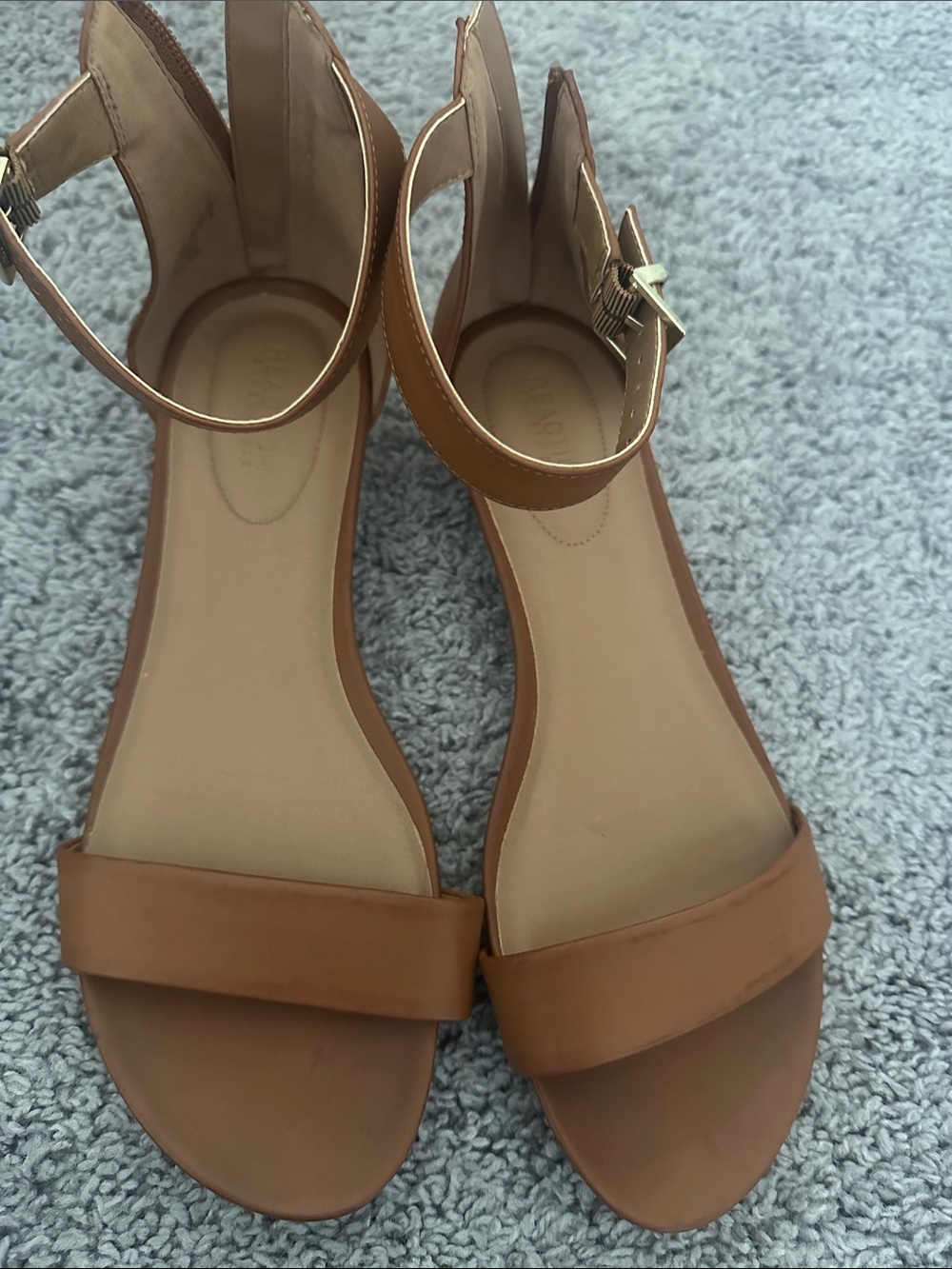 Kenneth Cole Reaction Tan Ankle-Strap Flat Sandals